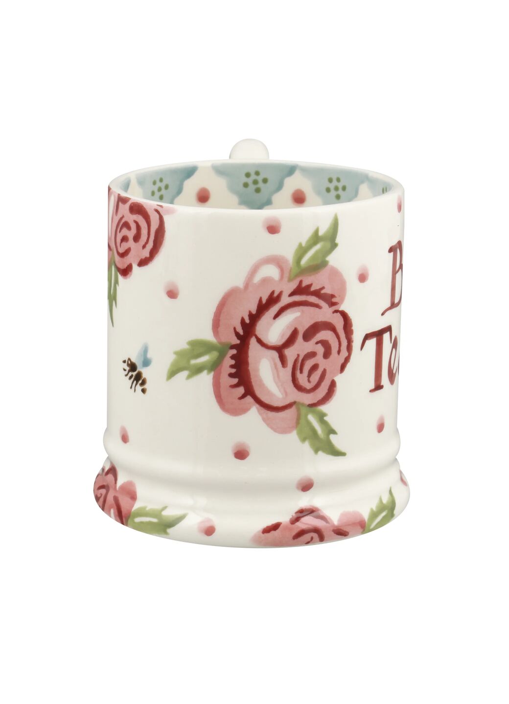 Personalised Rose & Bee 1/2 Pint Mug