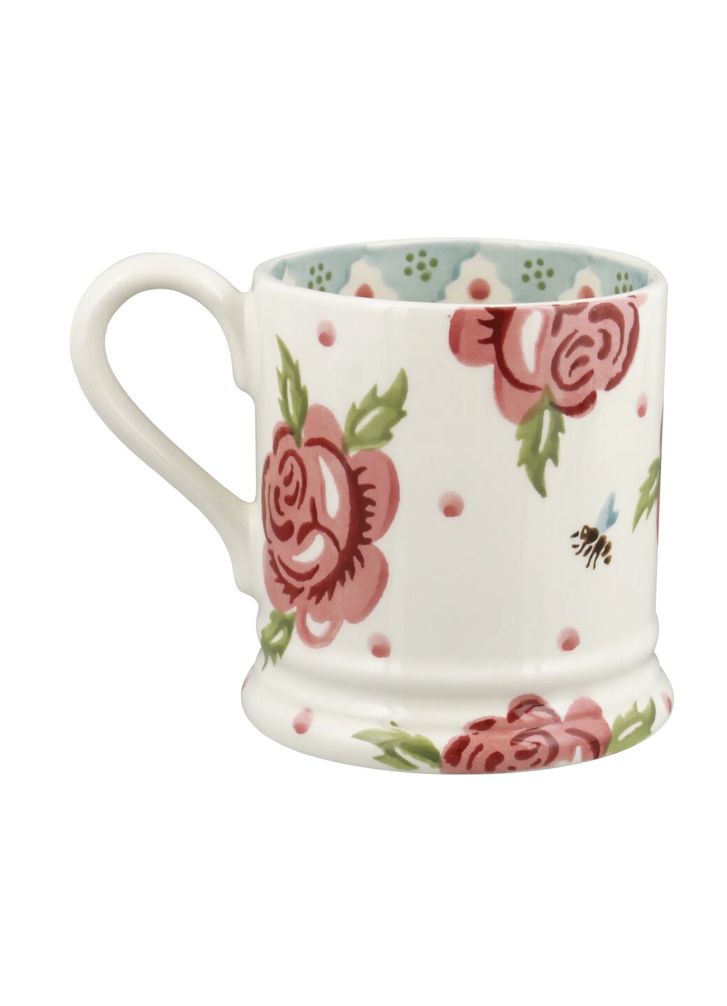 Personalised Rose & Bee 1/2 Pint Mug