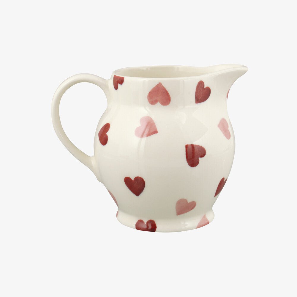 Seconds Pink Hearts 1/2 Pint Jug
