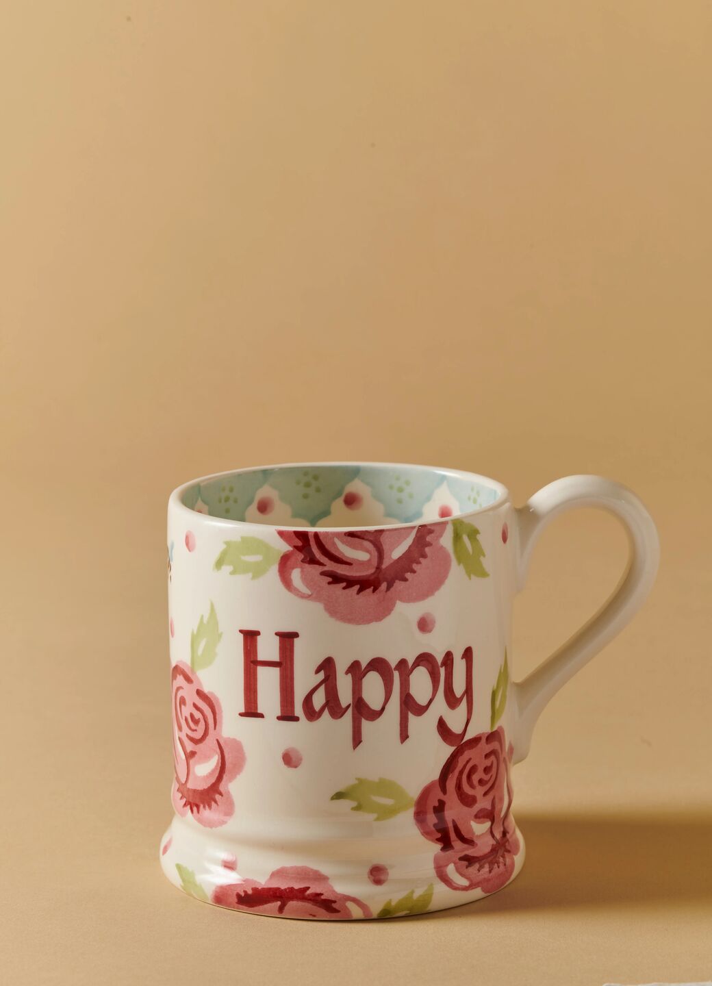 Personalised Rose & Bee 1/2 Pint Mug