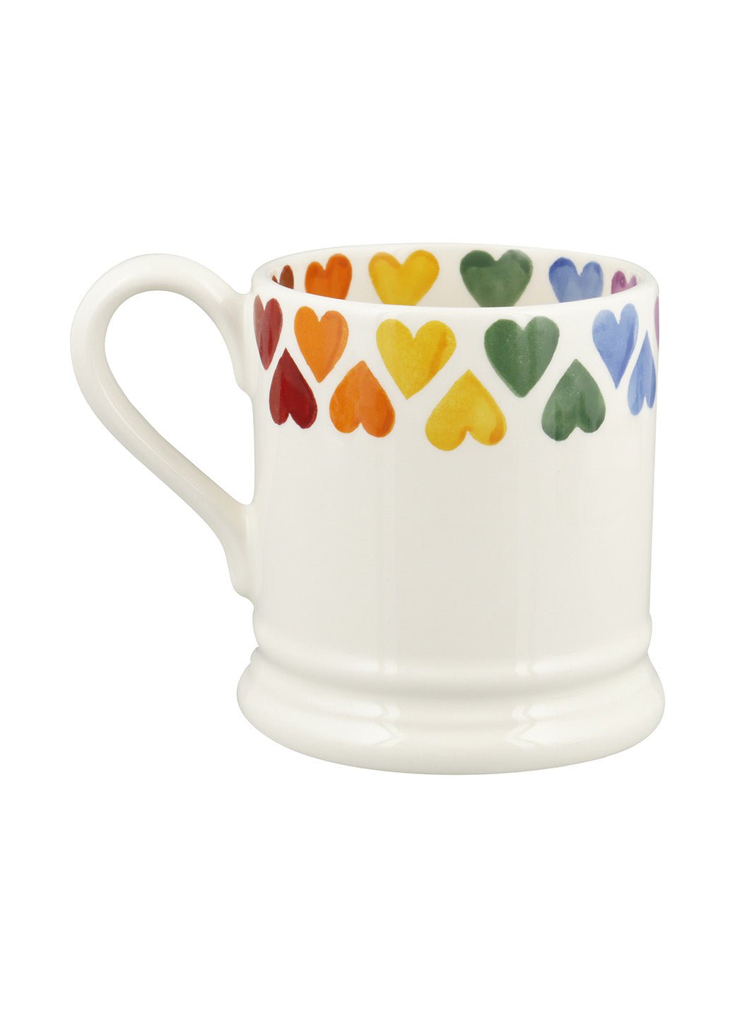 Personalised Rainbow Hearts 1/2 Pint Mug