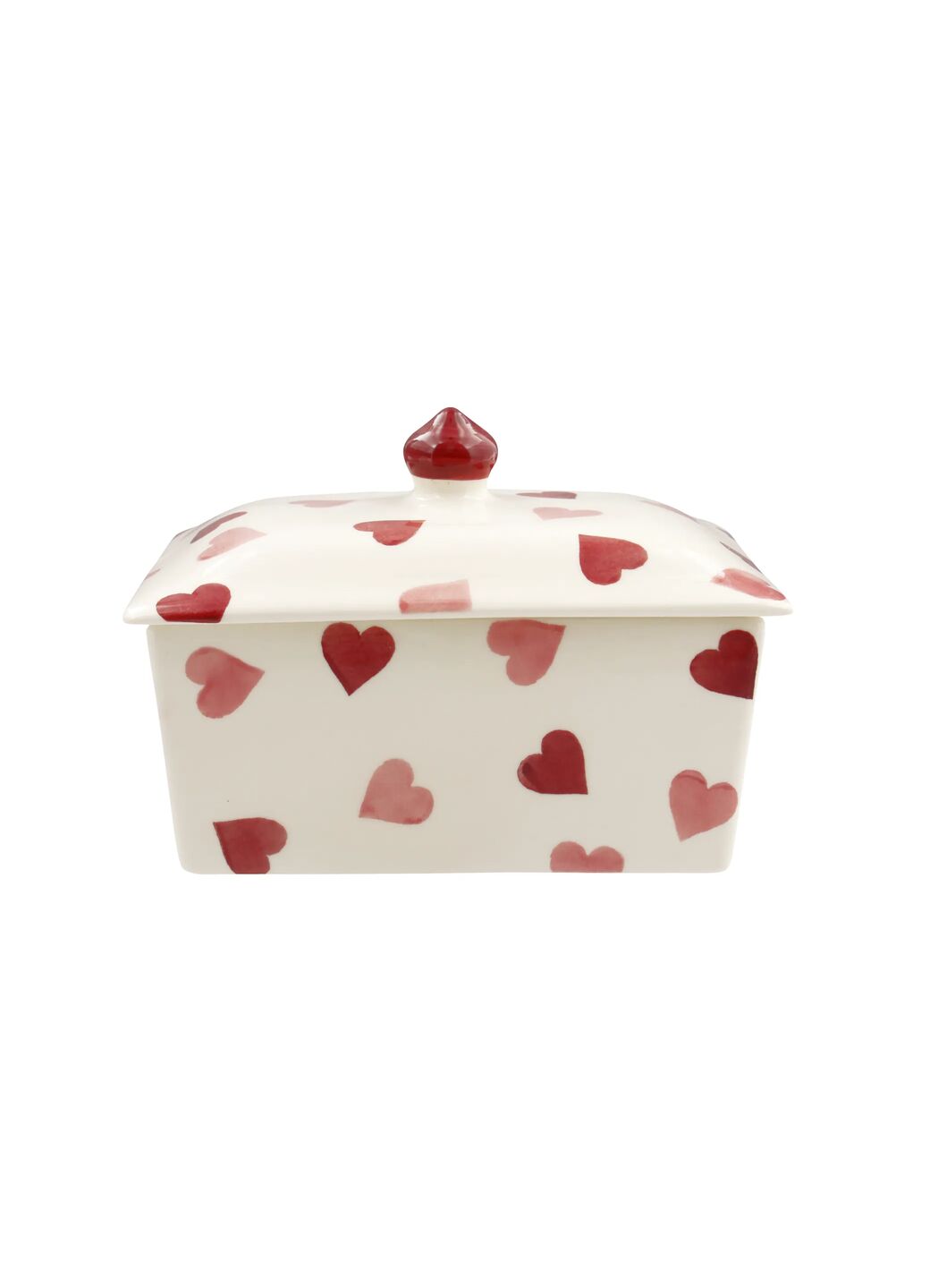 Pink Hearts Small Butter Dish