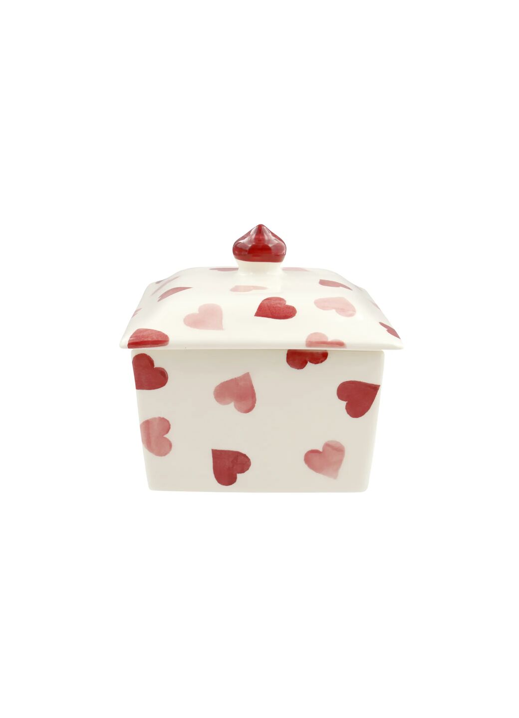 Pink Hearts Small Butter Dish