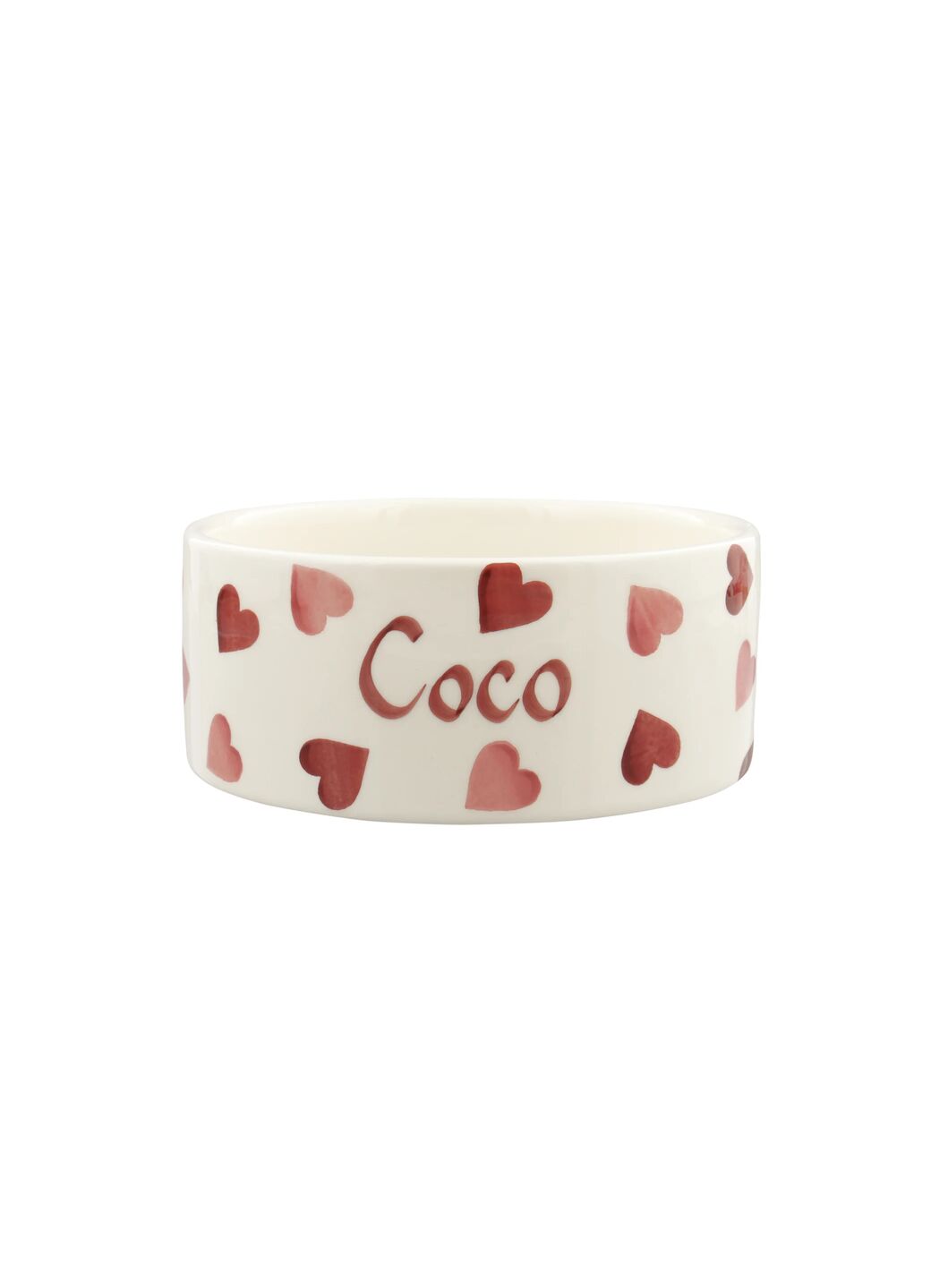 Personalised Pink Hearts Small Pet Bowl