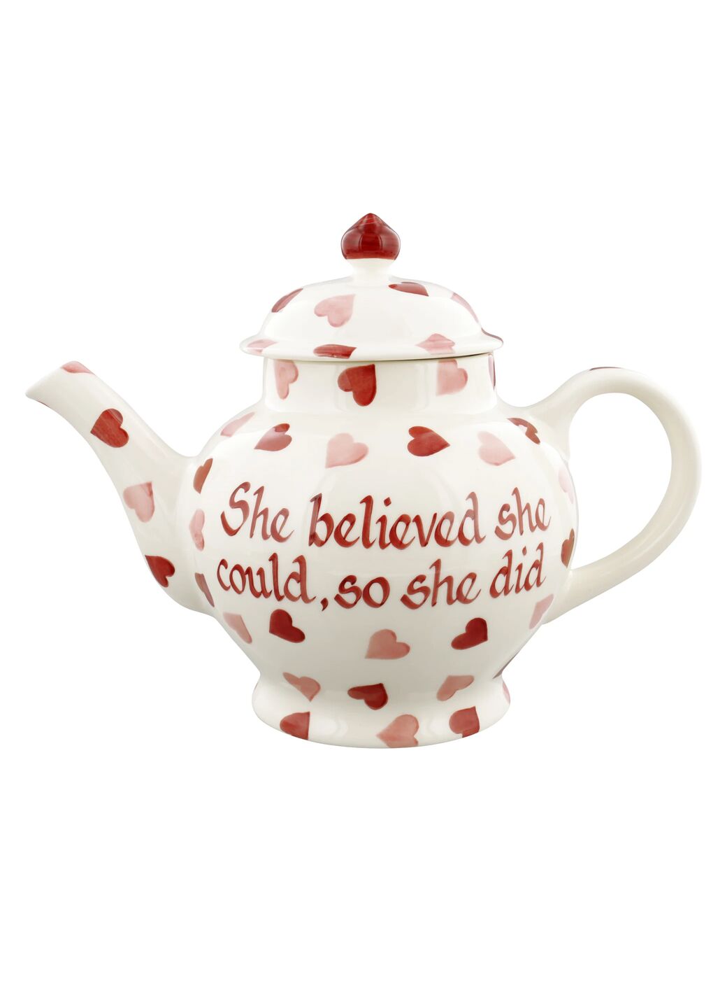 Personalised Pink Hearts 4 Mug Teapot