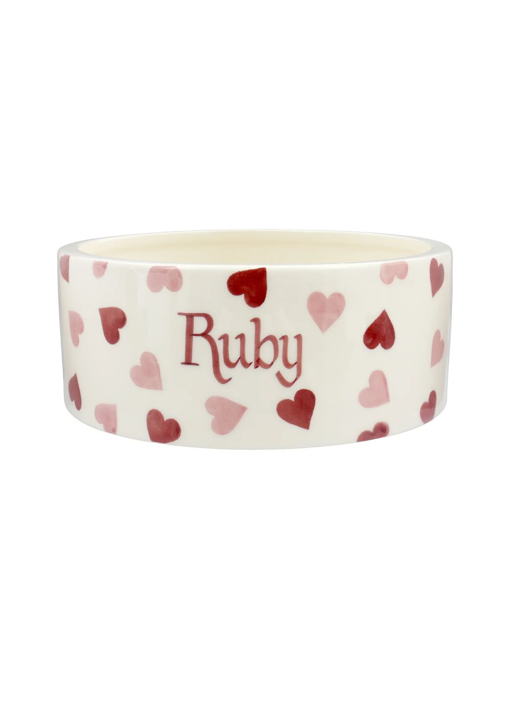 Personalised Pink Hearts Large Pet Bowl