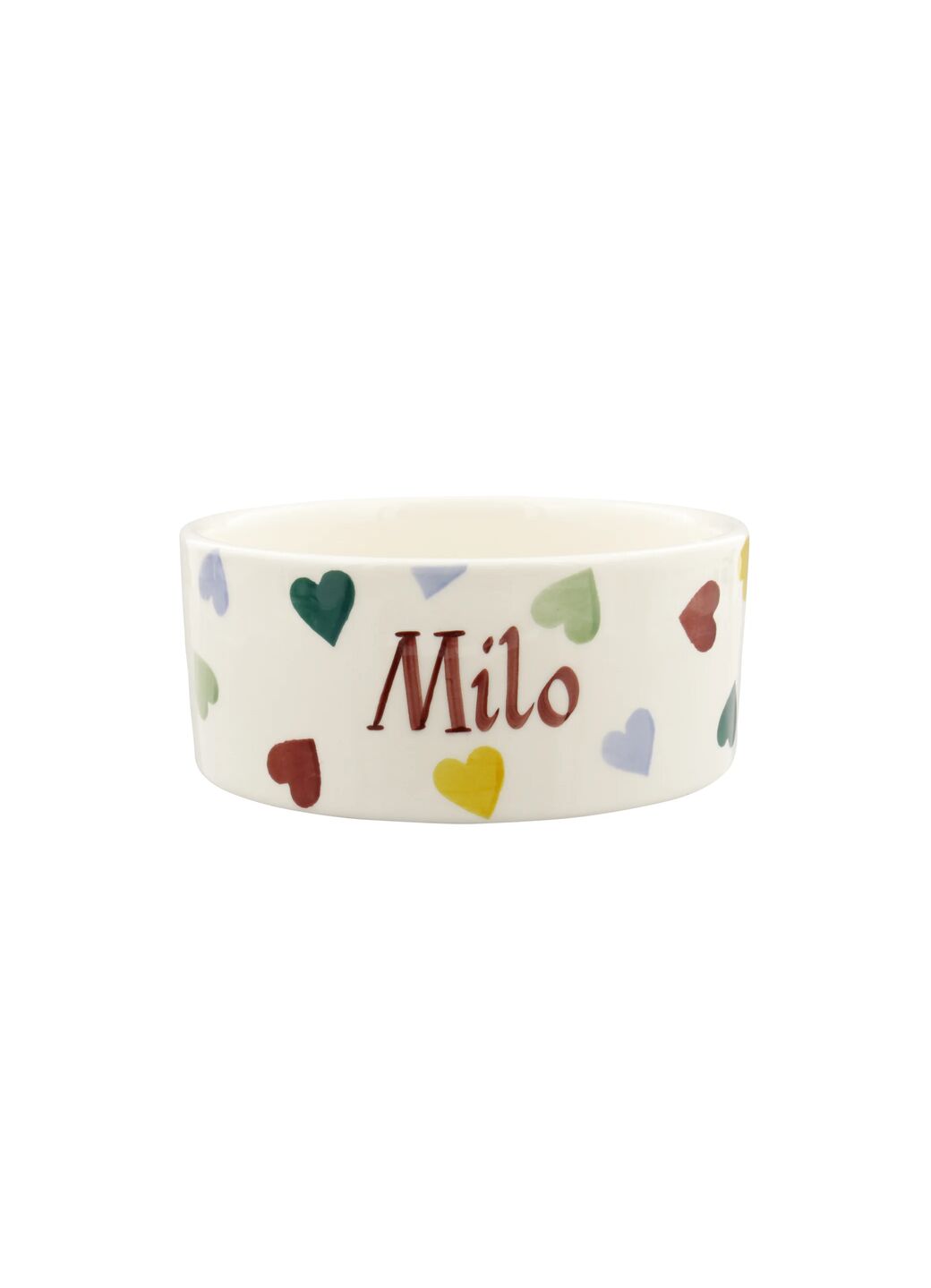 Personalised Polka Hearts Small Pet Bowl