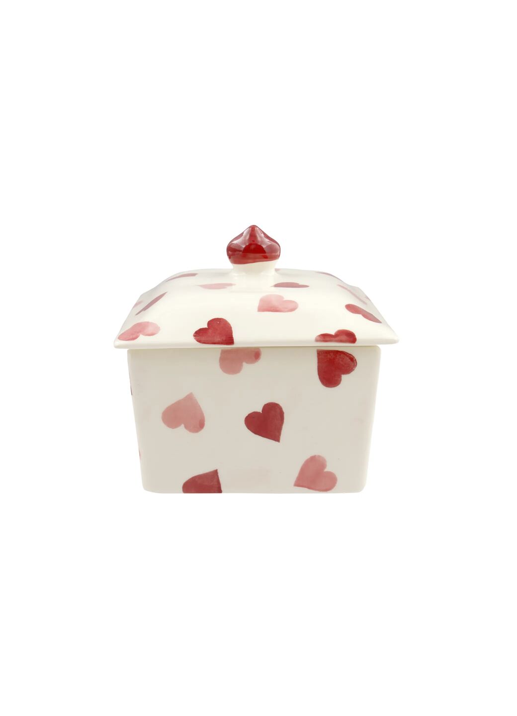 Pink Hearts Small Butter Dish