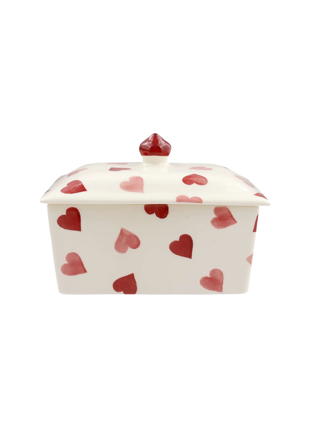 Pink Hearts Small Butter Dish