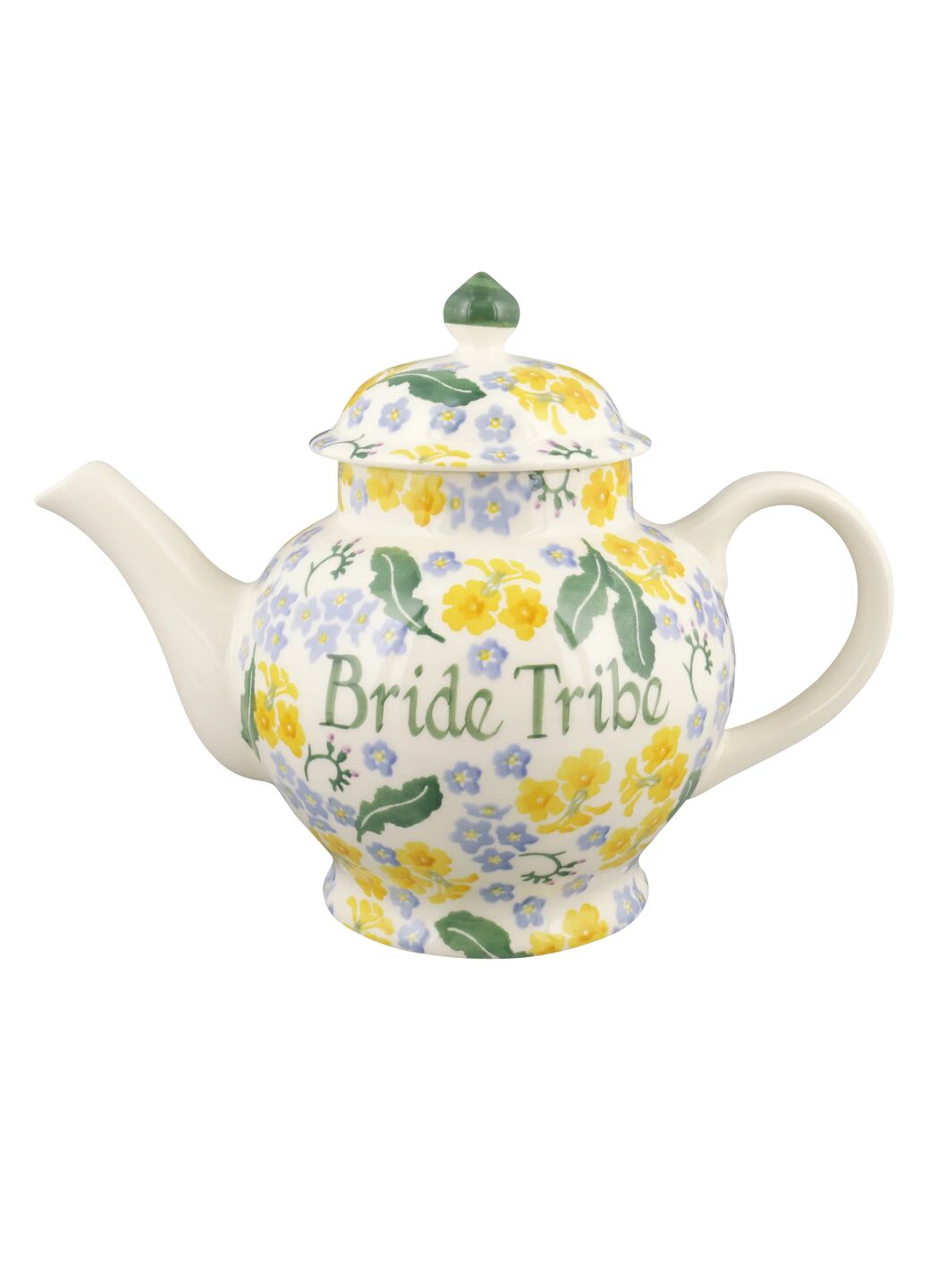 Personalised Forget Me Not & Primrose 4 Mug Teapot