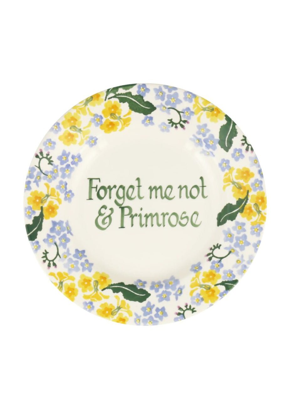 Personalised Forget Me Not & Primrose 8 1/2 Inch Plate