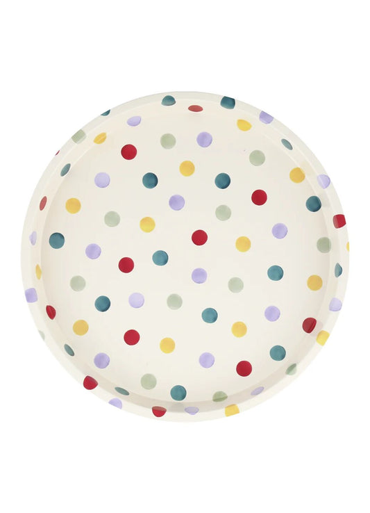 Polka Dot Round Tin Tray