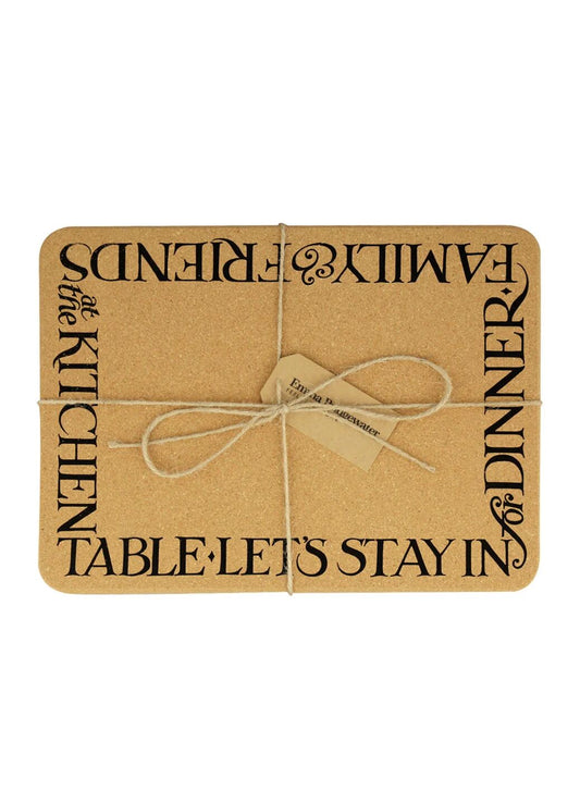 Black Toast Rectangular Cork Placemat