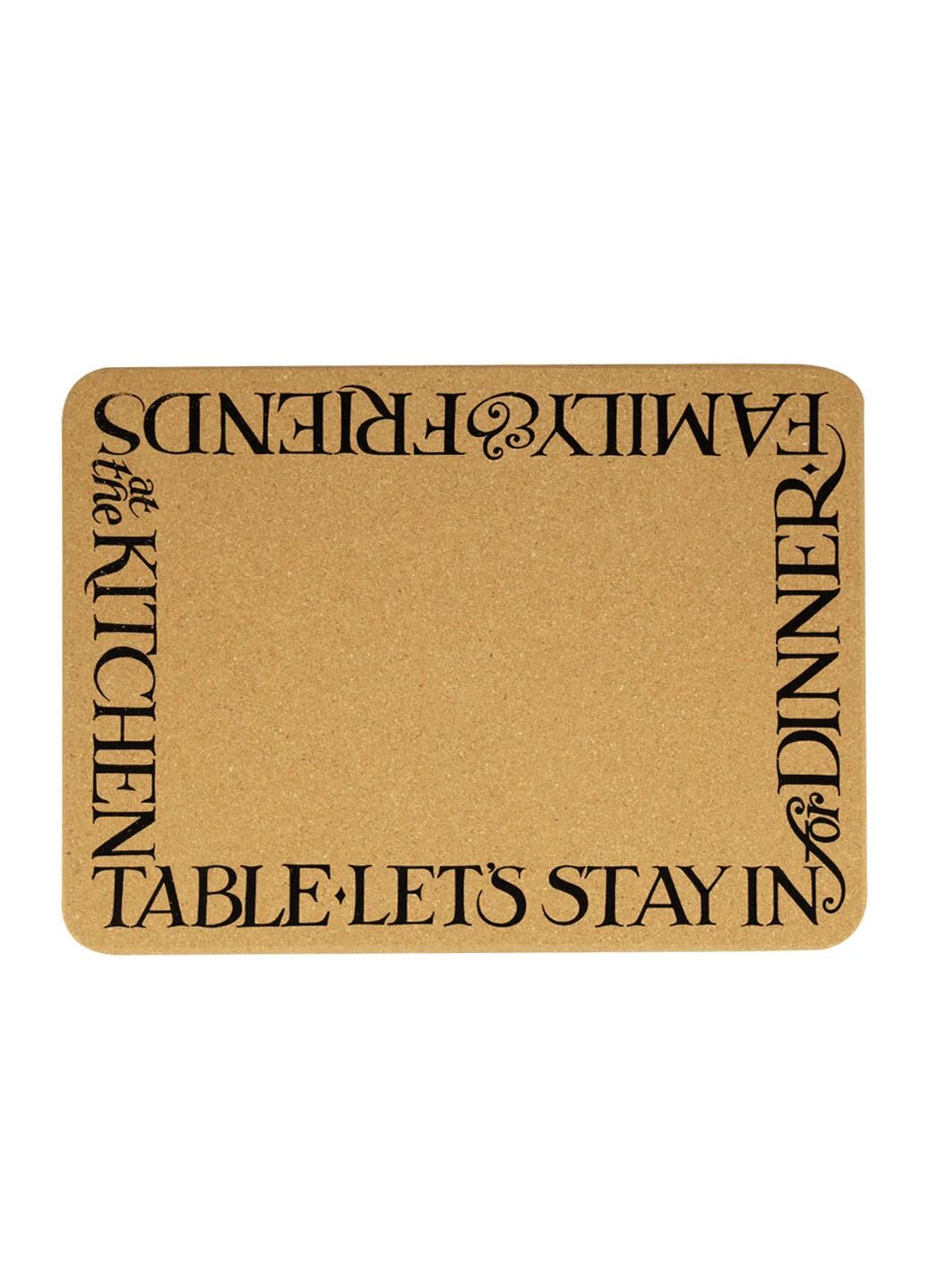 Black Toast Rectangular Cork Placemat