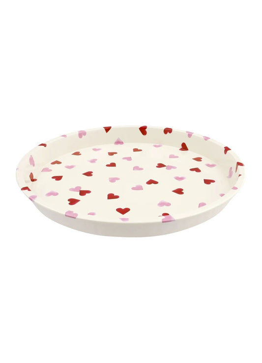 Pink Hearts Round Tin Tray