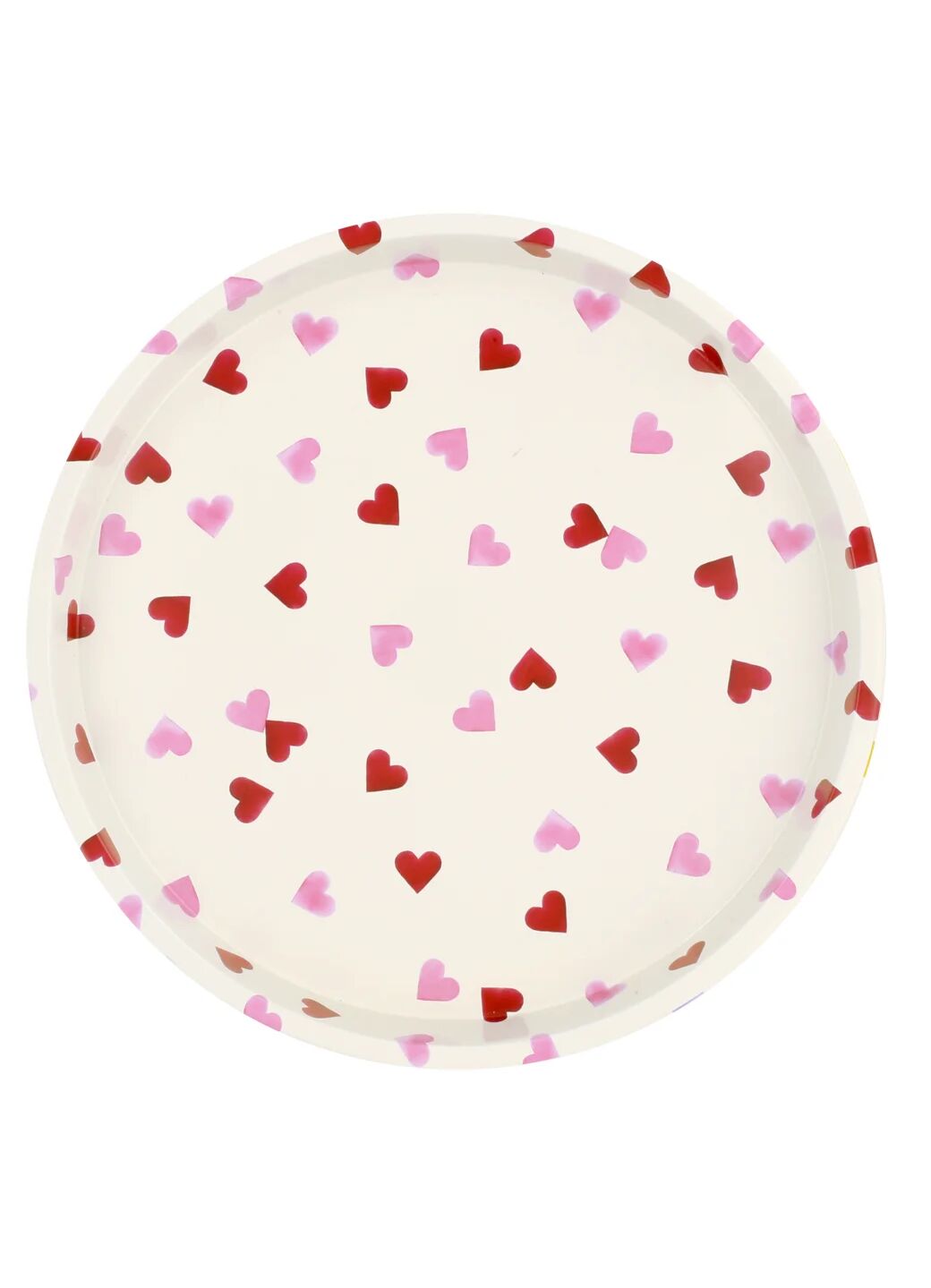 Pink Hearts Round Tin Tray