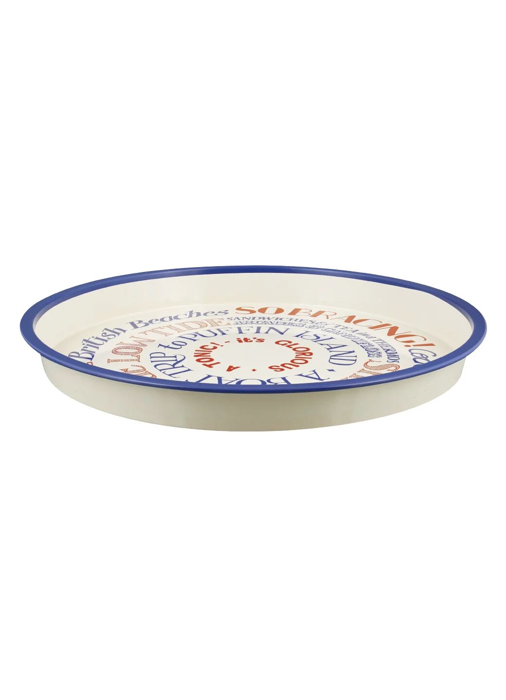 Red & Blue Toast Round Tin Tray