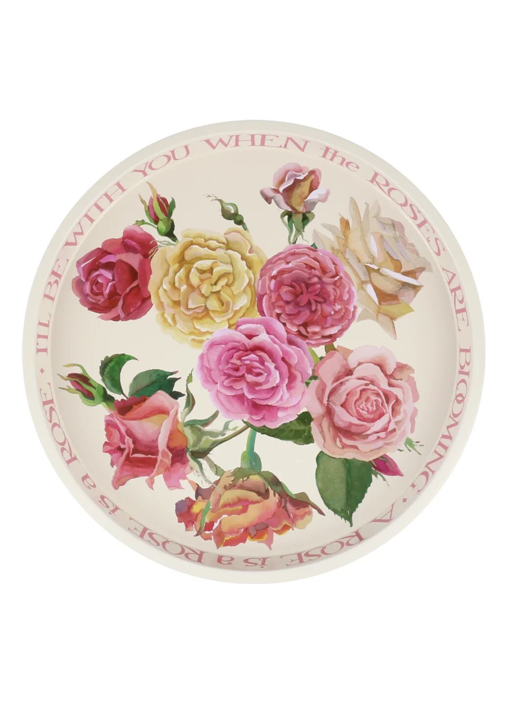 Rose Garden Round Tin Tray