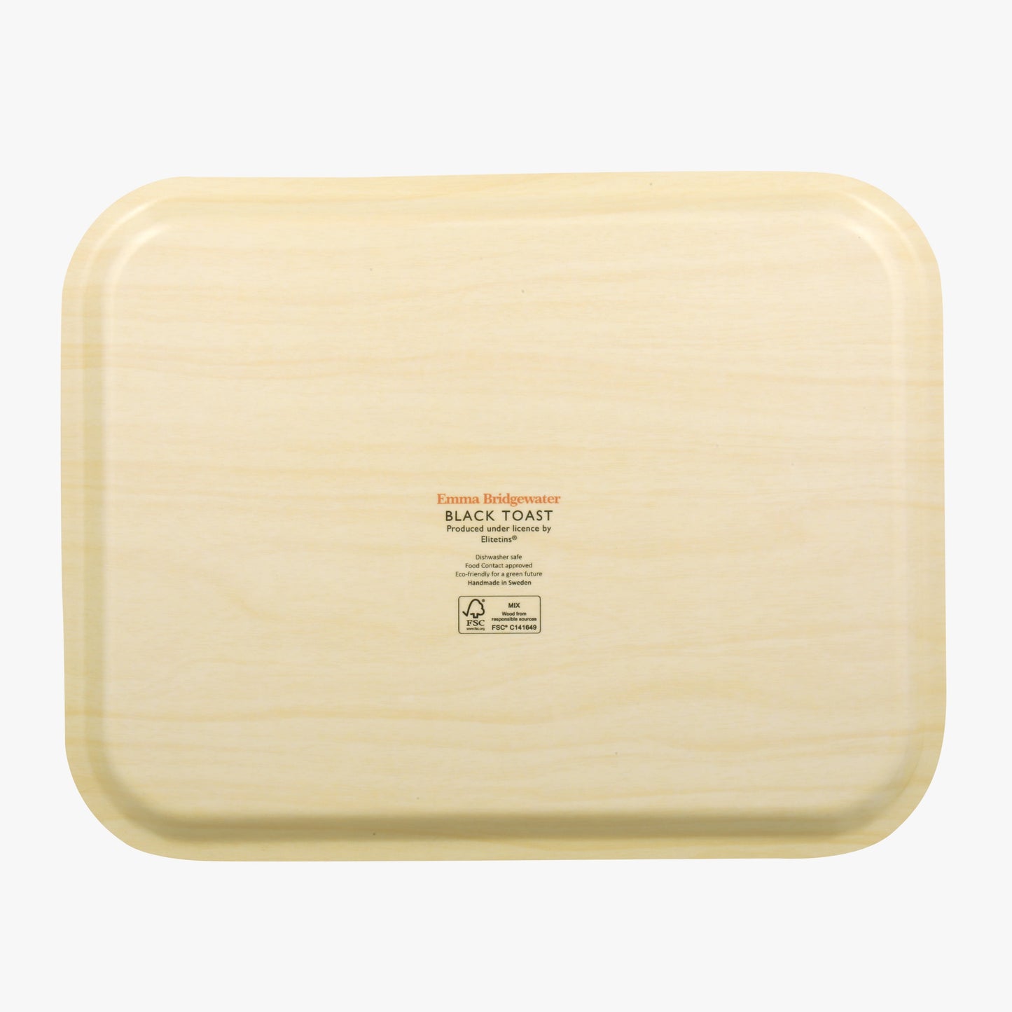 Black Toast Rectangular Birch Tray