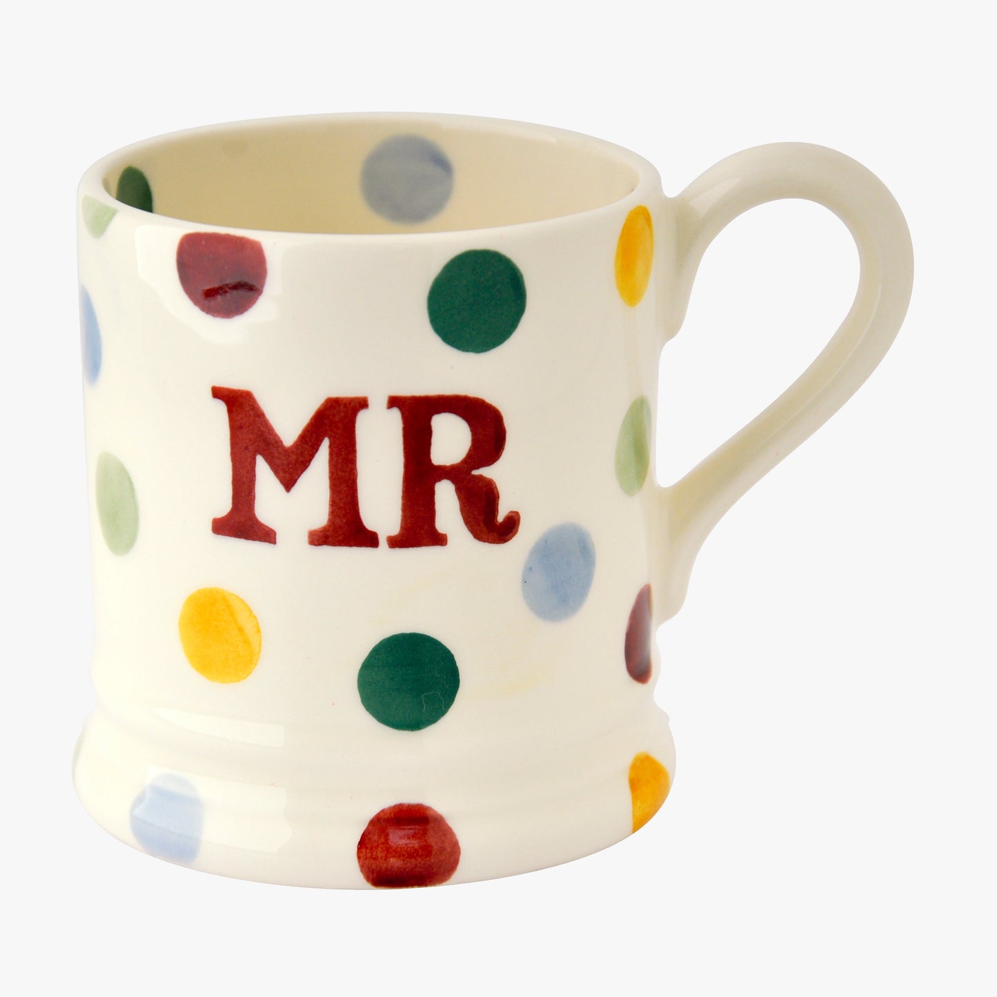 Polka Dot 'Mr & Mrs' Set of 2 1/2 Pint Mugs Boxed