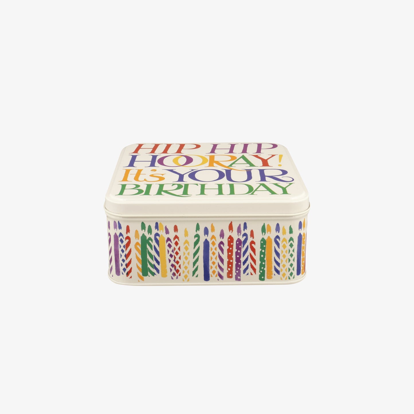 Rainbow Toast Happy Birthday Medium Square Tin