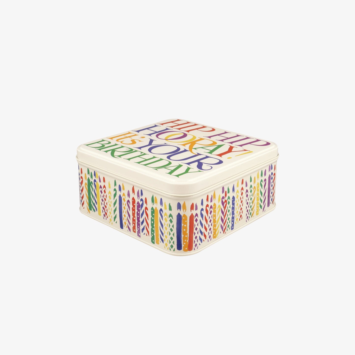 Rainbow Toast Happy Birthday Medium Square Tin