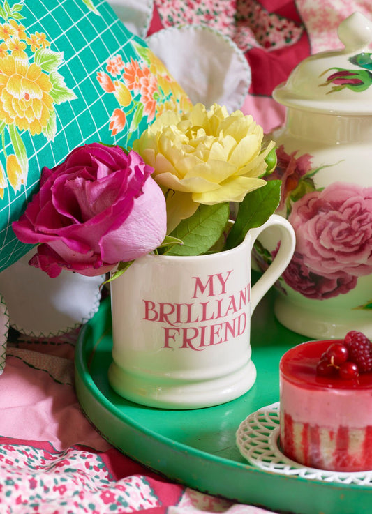 Pink Toast My Brilliant Friend 1/2 Pint Mug