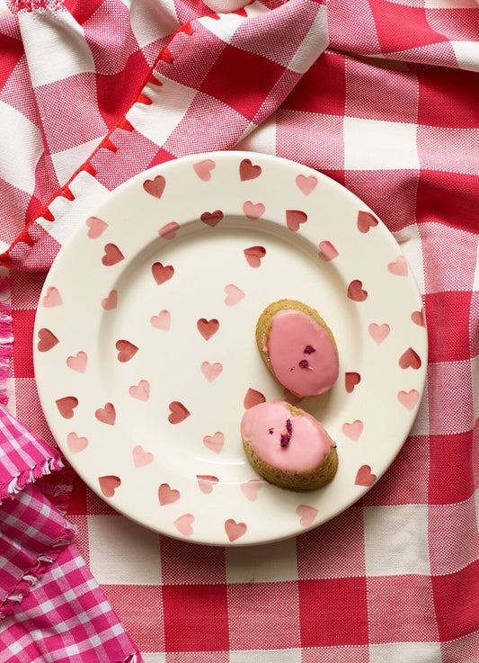 Seconds Pink Hearts 10 1/2 Inch Plate