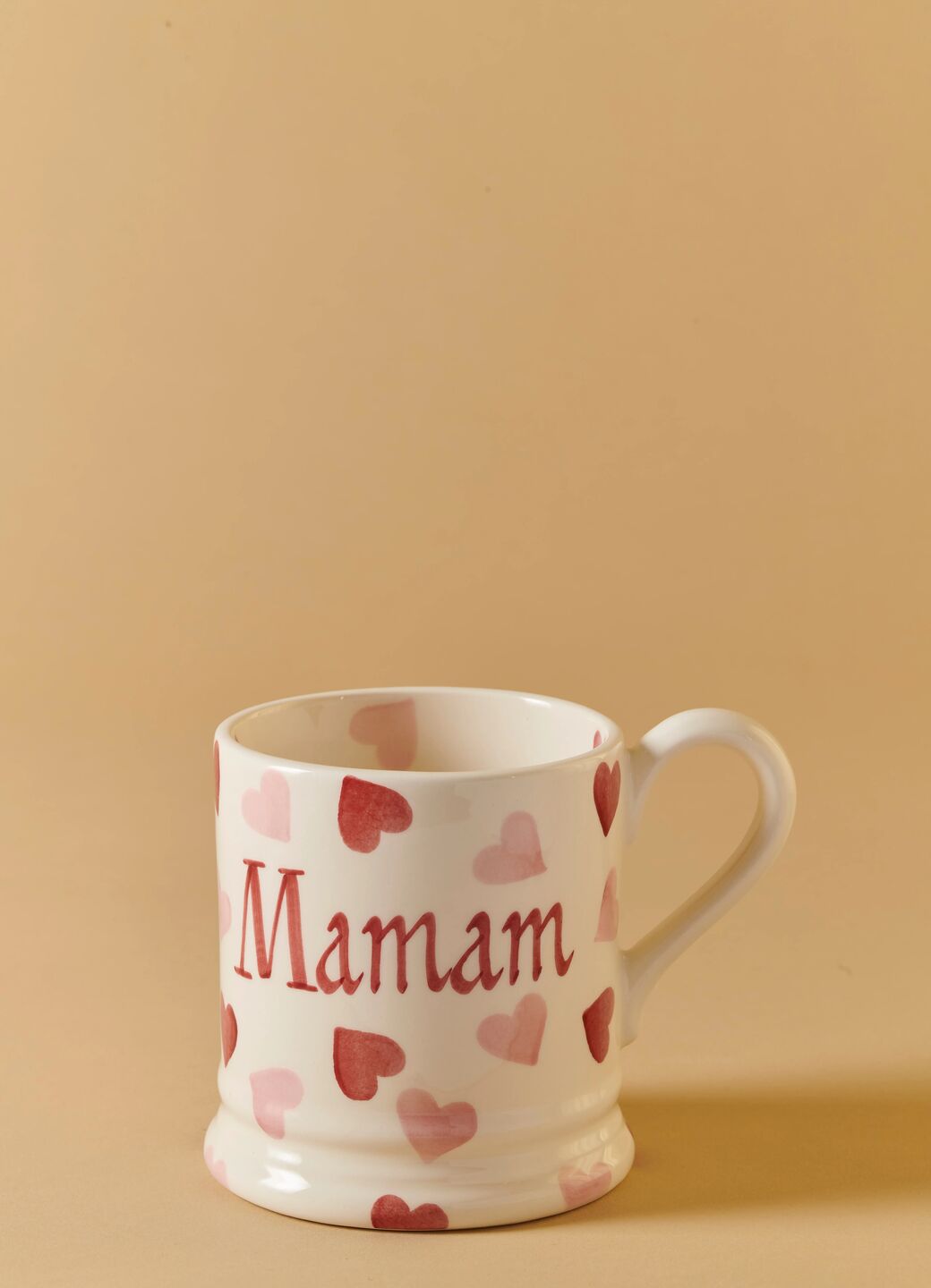 Personalised Pink Hearts 1/2 Pint Mug