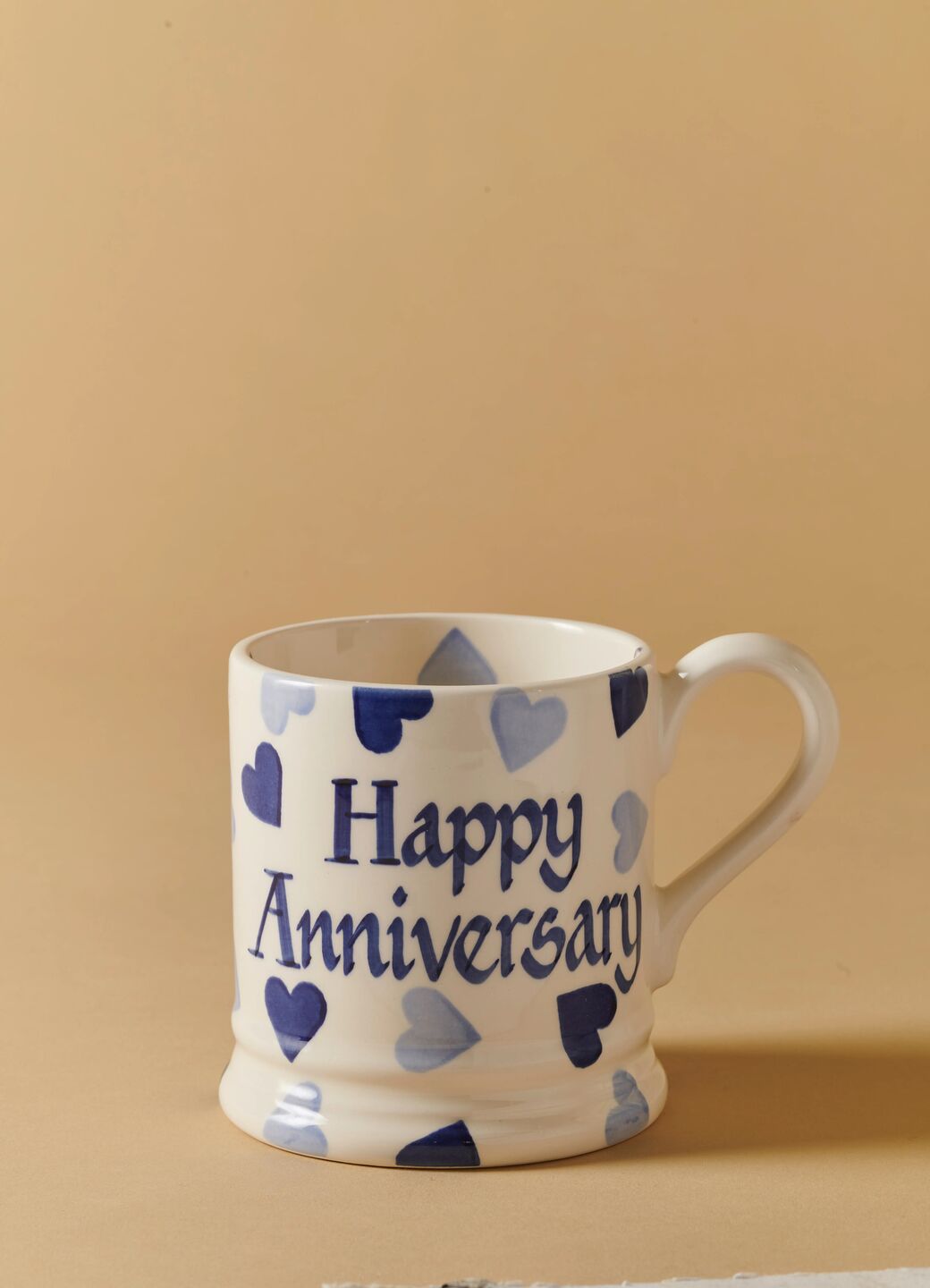 Personalised Blue Hearts 1/2 Pint Mug