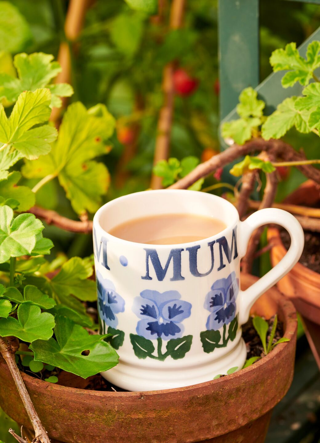 Blue Pansies Mum 1/2 Pint Mug