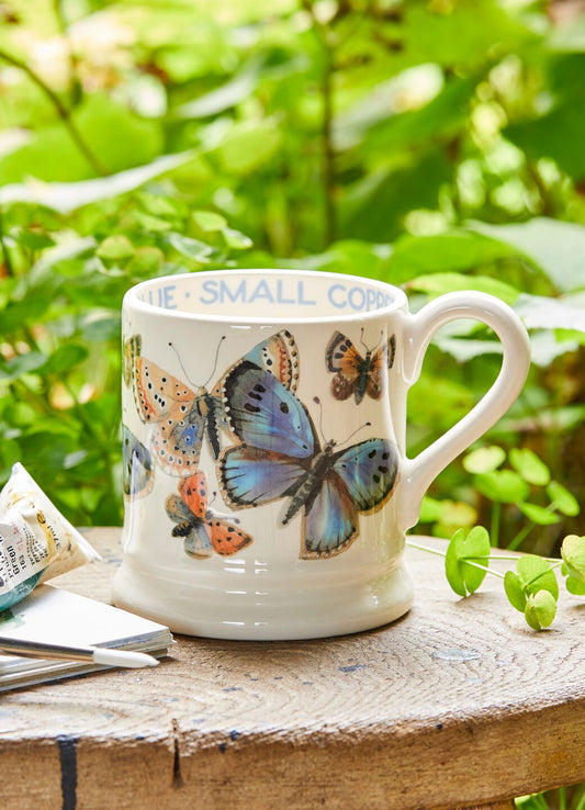 Seconds Common Blue Butterfly 1/2 Pint Mug