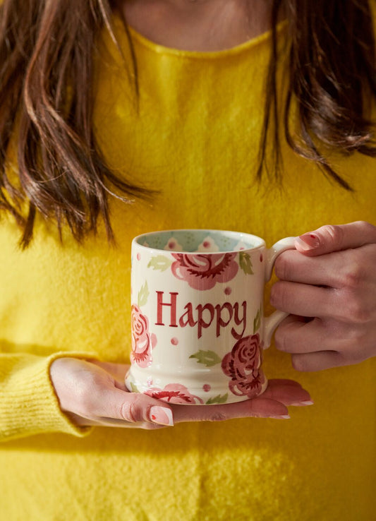 Personalised Rose & Bee 1/2 Pint Mug