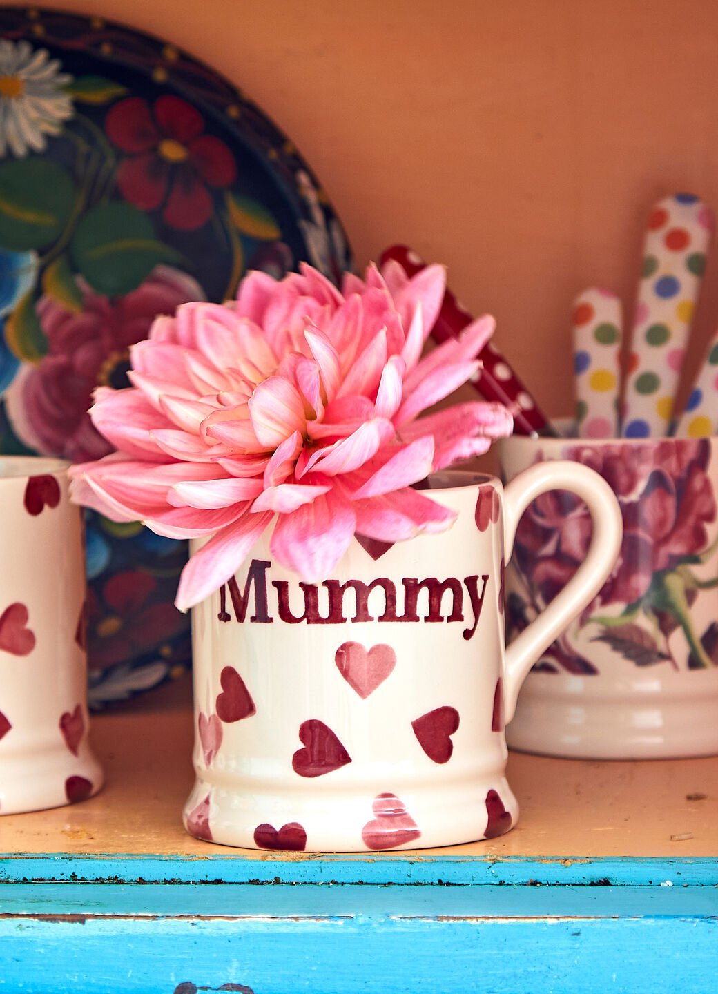 Pink Hearts Mummy 1/2 Pint Mug