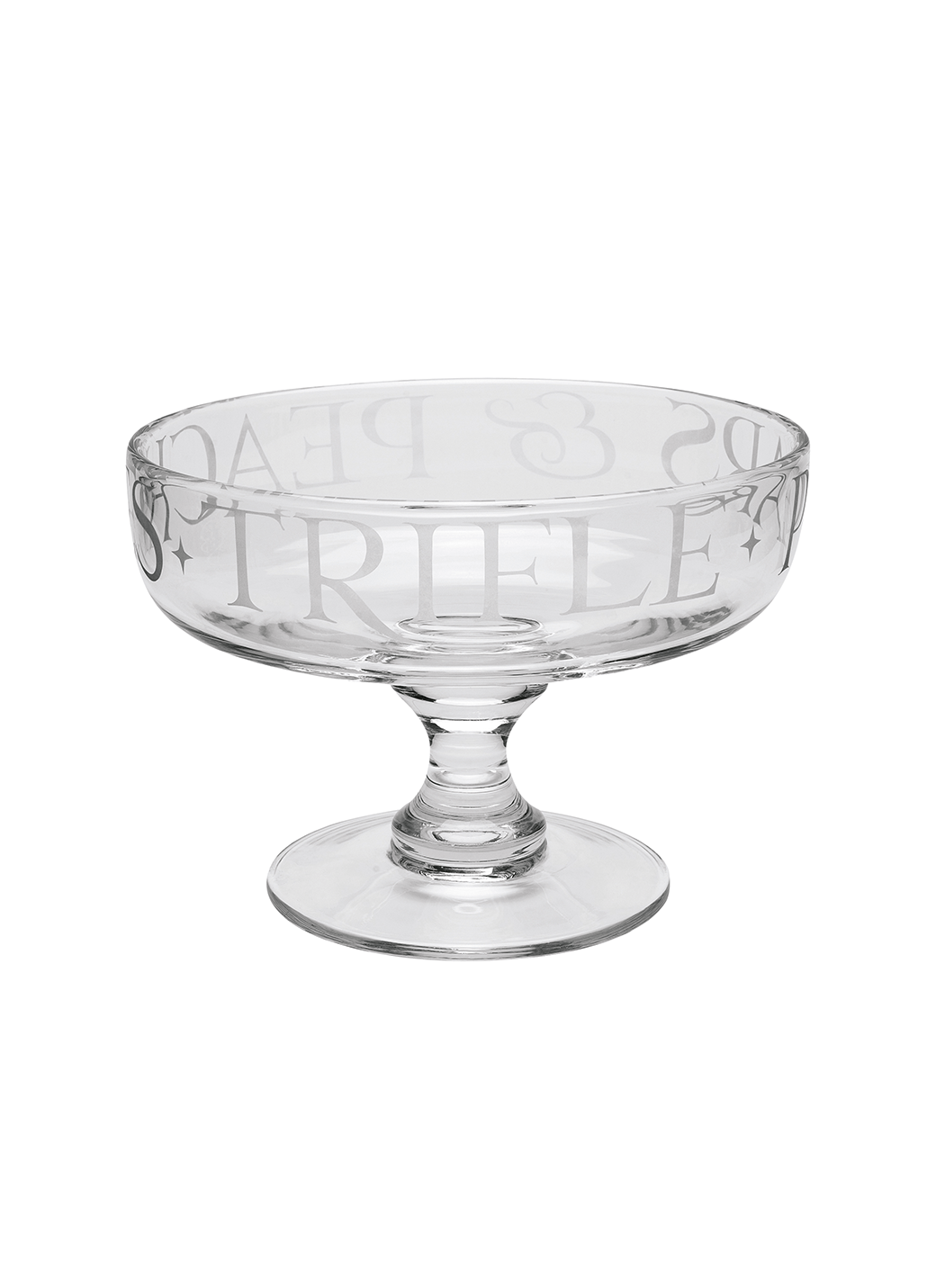 Black Toast Medium Glass Trifle Bowl