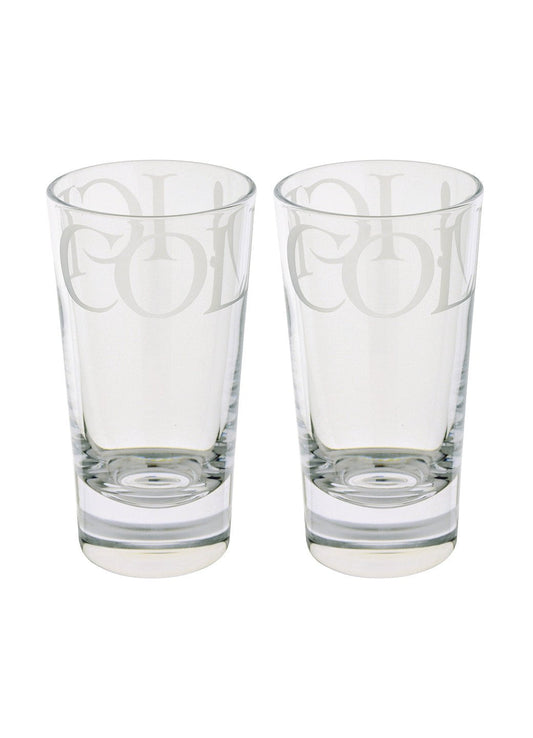 Black Toast Tall Glass Tumbler Set of 2