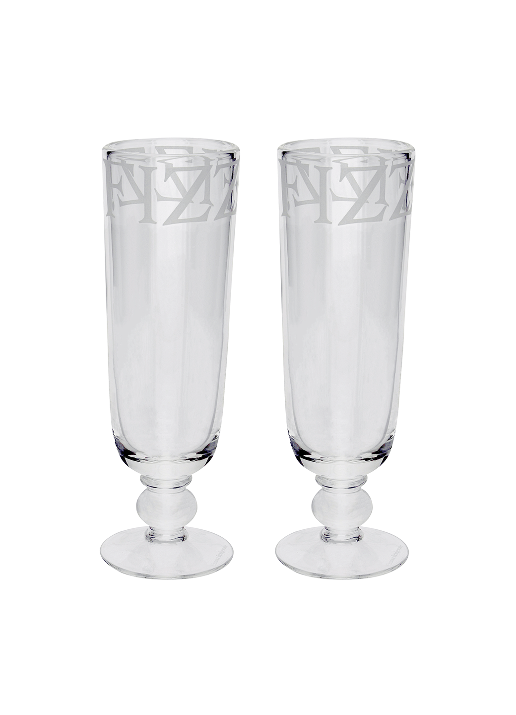 Black Toast Set Of 2 Glass Flutes