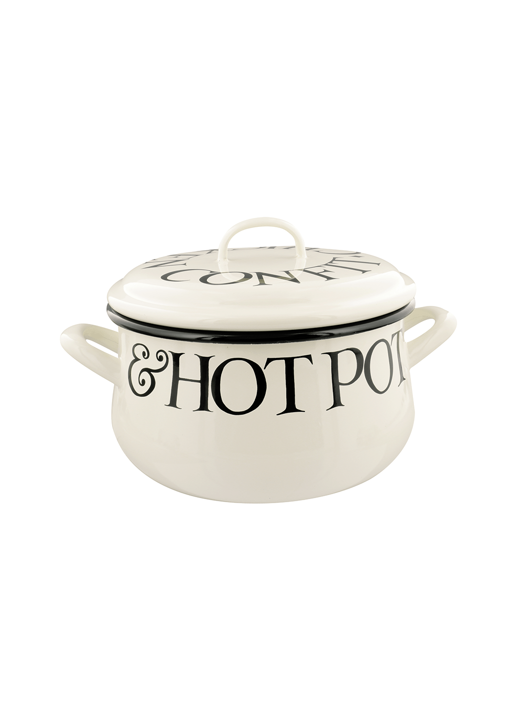 Black Toast Medium Enamel Cooking Pot