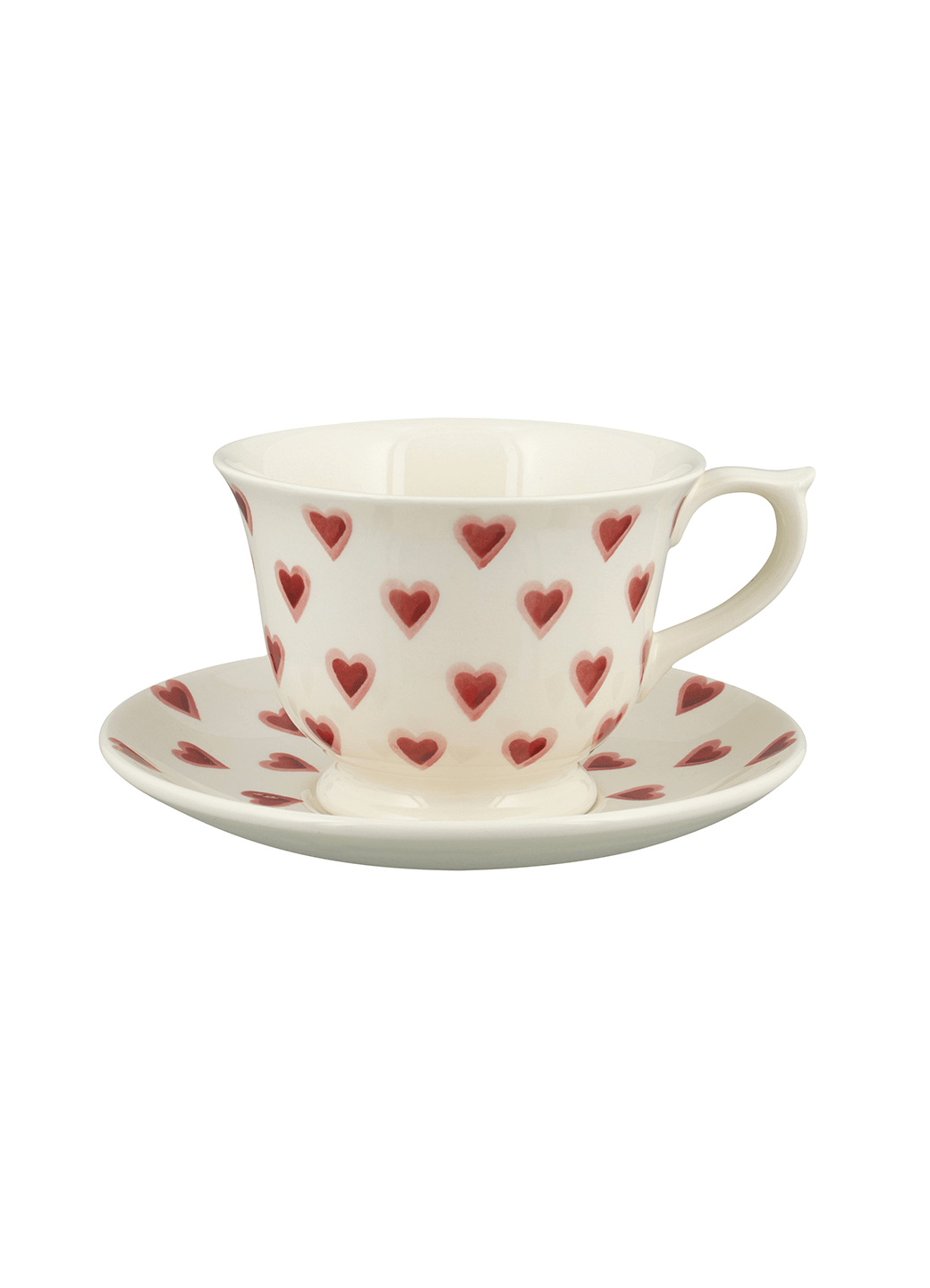 Double Heart Large Teacup & Saucer