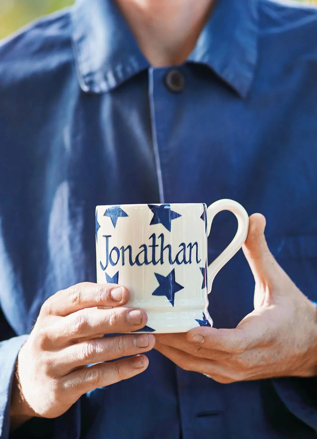 Personalised Blue Star 1/2 Pint Mug