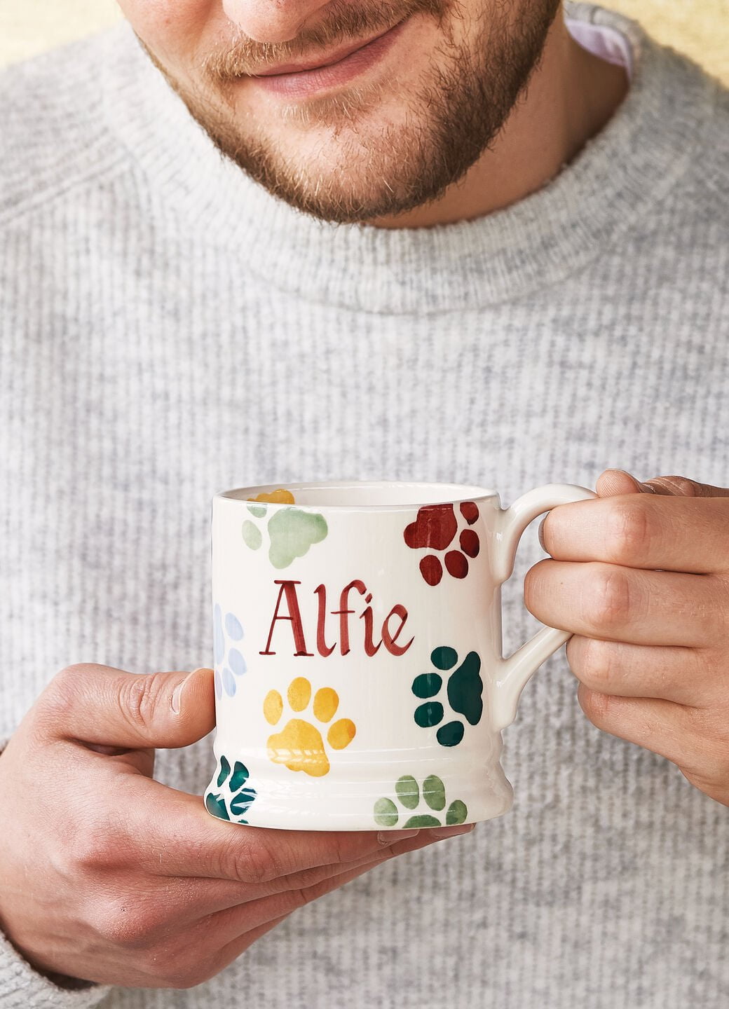 Personalised Polka Paws 1/2 Pint Mug