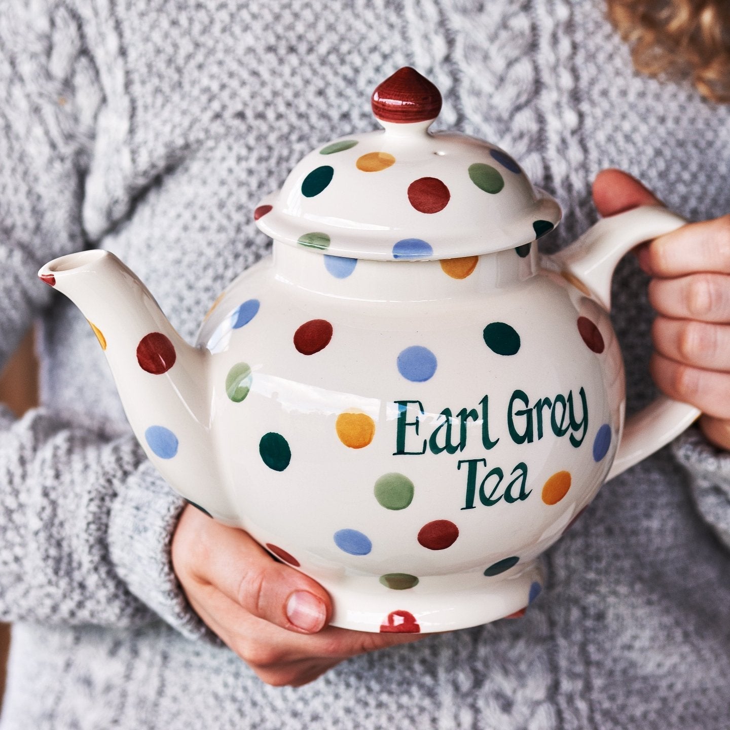 Personalised Polka Dot 4 Mug Teapot