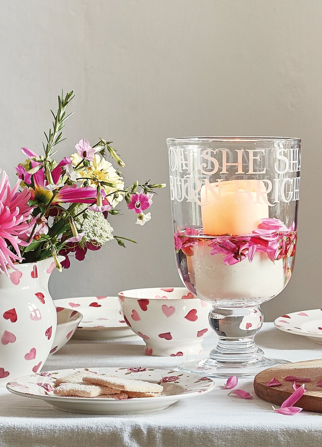 Pink Hearts French Bowl