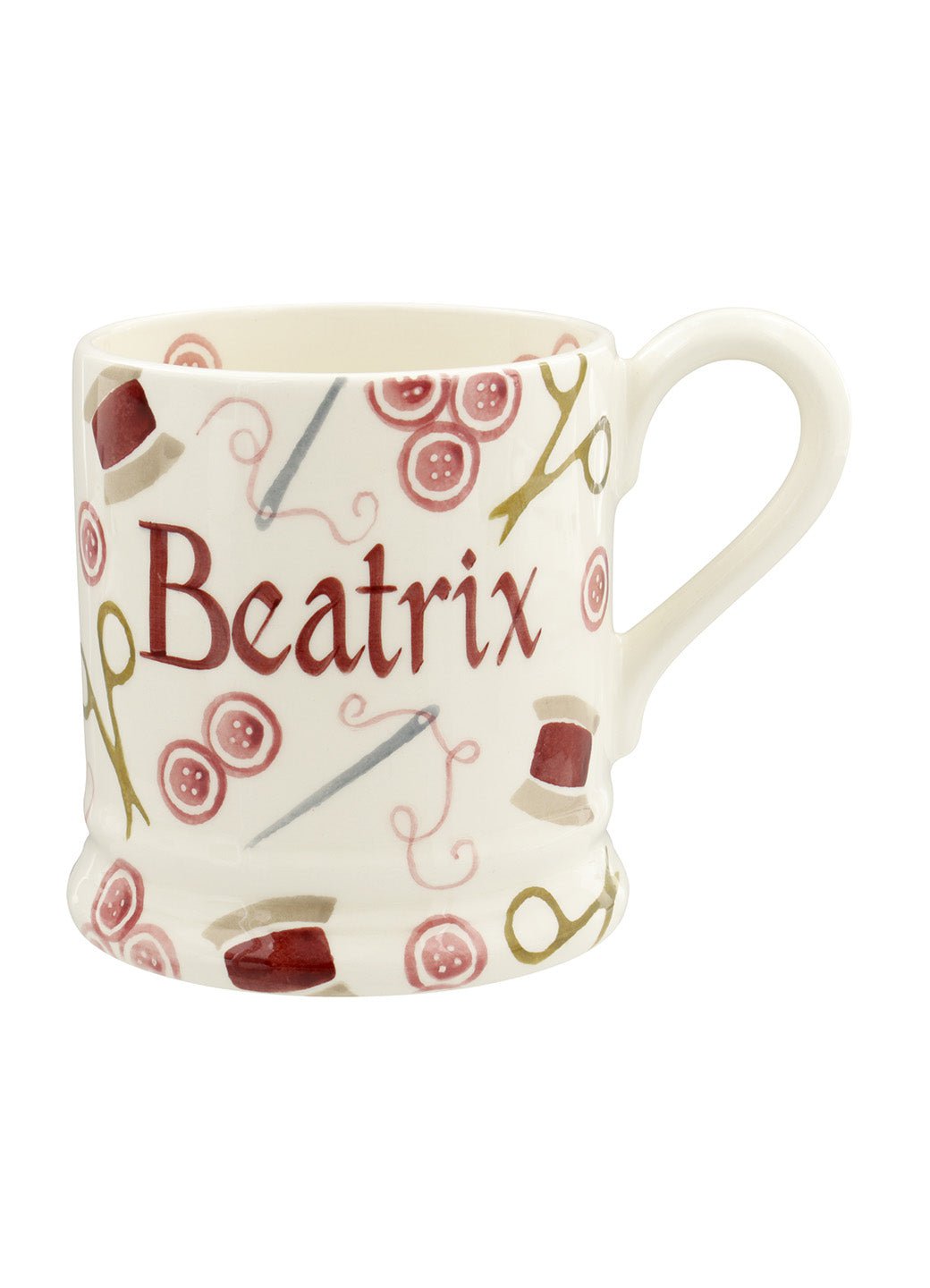 Personalised Pink Crafting 1/2 Pint Mug