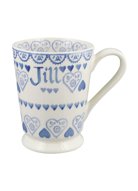 Personalised Blue Sampler Cocoa Mug