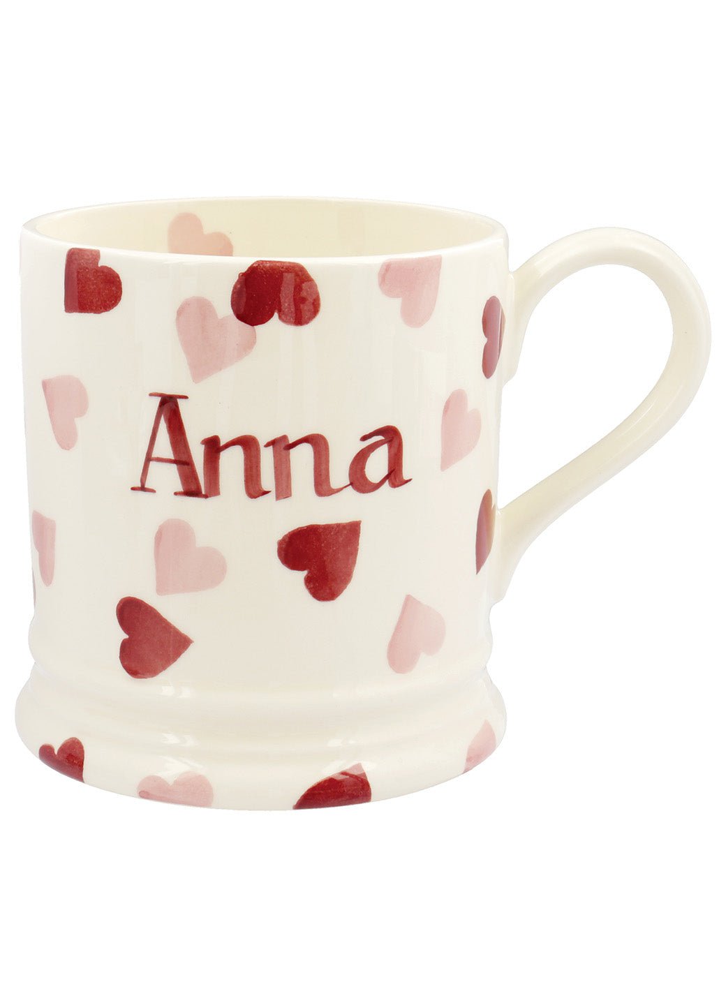 Personalised Pink Hearts 1 Pint Mug