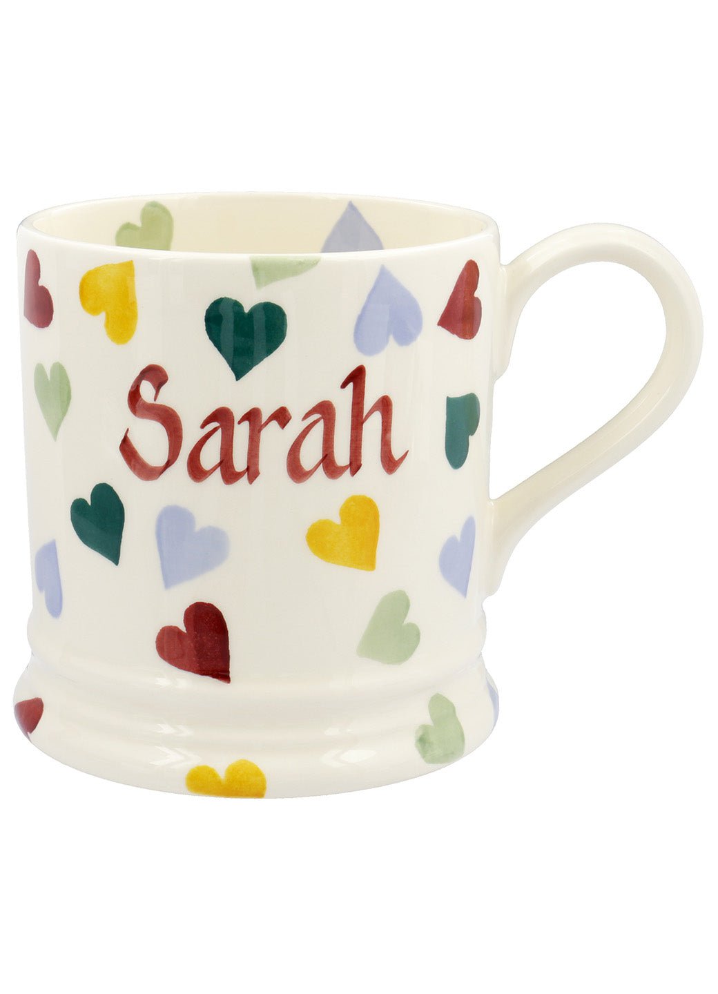 Personalised Polka Hearts 1 Pint Mug