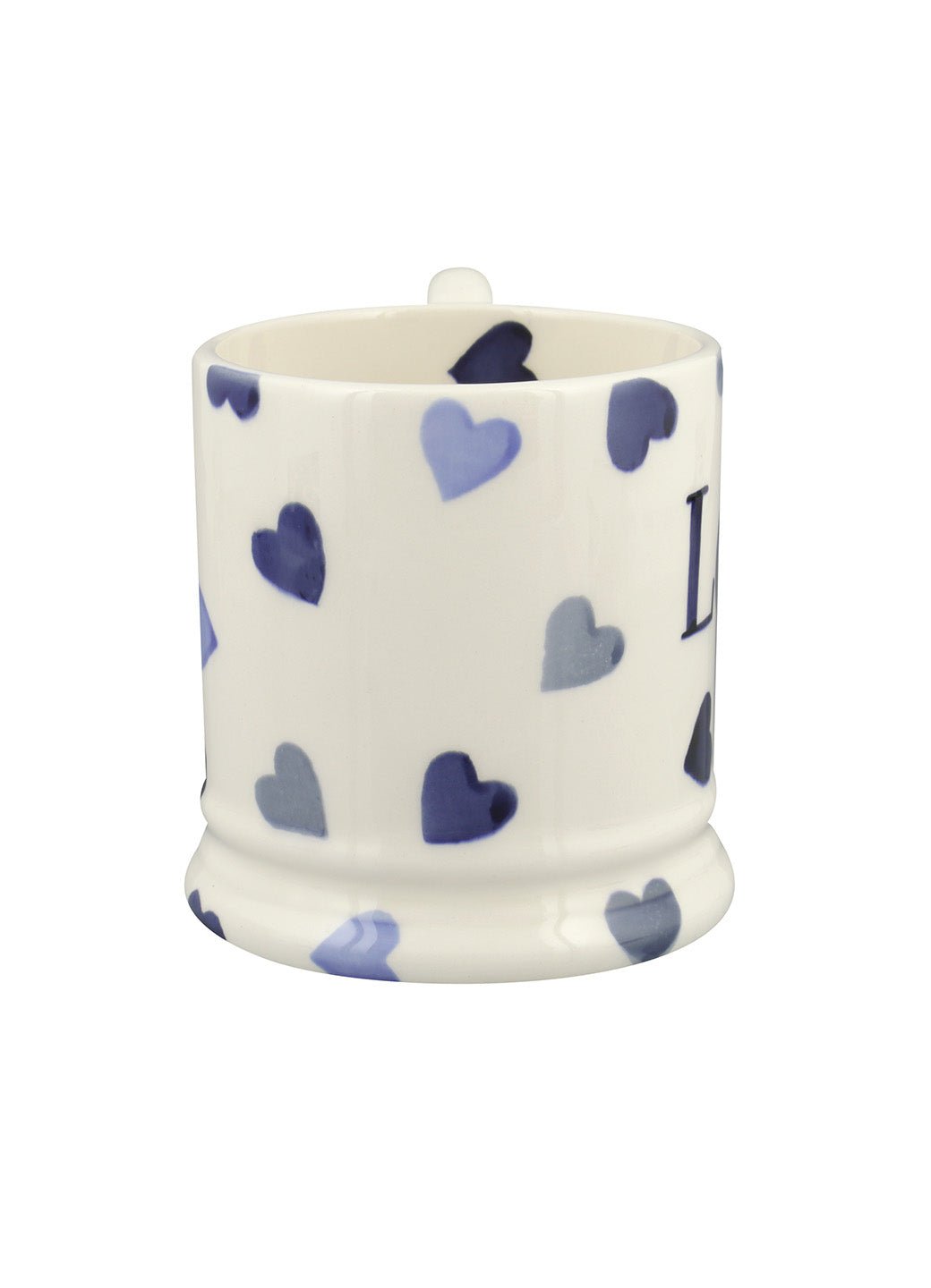 Personalised Blue Hearts 1/2 Pint Mug