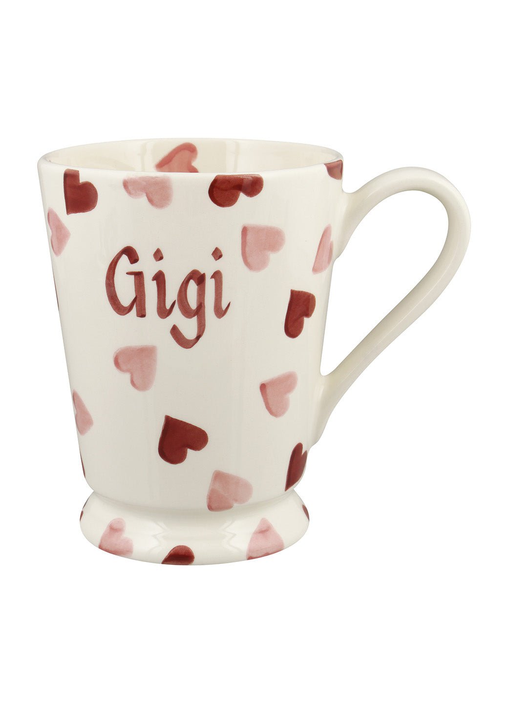 Personalised Pink Hearts Cocoa Mug