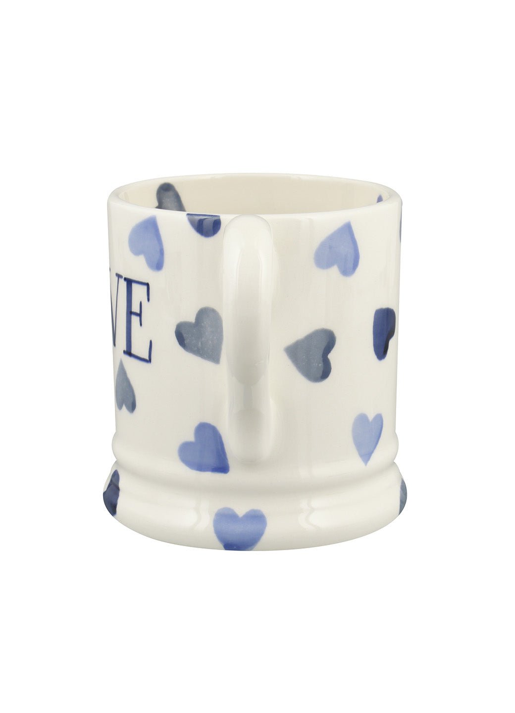 Personalised Blue Hearts 1/2 Pint Mug